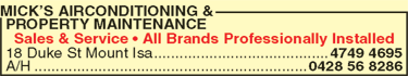 Mick's Airconditioning & Property Maintenance - Holiday Find 1