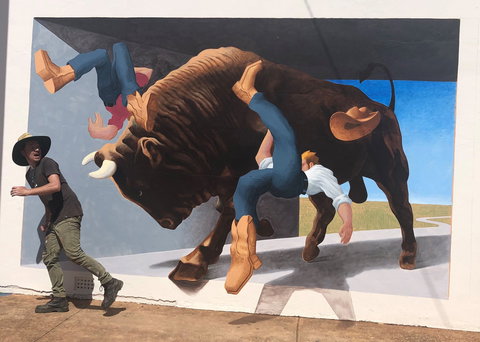 Big Bull Mural - Holiday Find 0